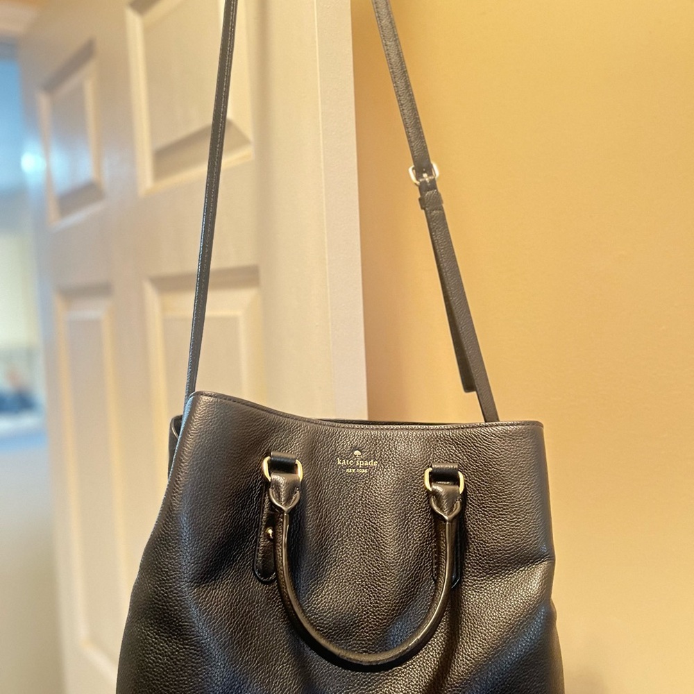 Kate Spade Black Shoulder Bag with Gold Hardware